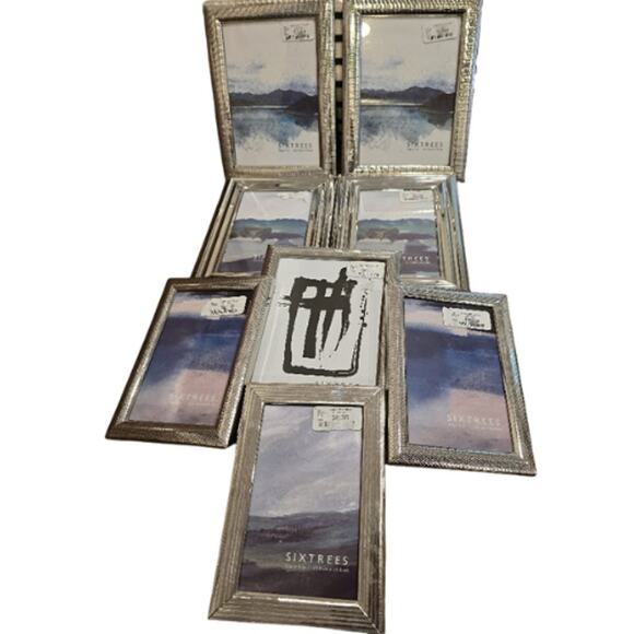 Six Trees 8 Piece Silver Photo Frame Lot – New (5x7 & 4x6) - Picture 2 of 6